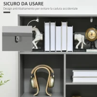 HOMCOM Credenza da Cucina in Truciolato e Metallo con 6 Ripiani Aperti e Armadietto a 2 Livelli, 76x40x179 cm(m-7)