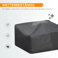 Outsunny Open haard met vonkbescherming, inclusief pook en afdekking, weerbestendig, bruin+zwart(m-7)