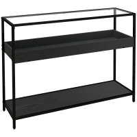 HOMCOM Console Table with 2 Shelves, Hallway Table, Hall Console, Black