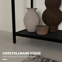 HOMCOM Consoletafel met 2 planken, gangtafel, gangconsole, zwart(m-6)