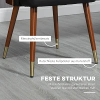 HOMCOM Krzesło do jadalni, zestaw 2 krzeseł z oparciem do kuchni, skóra ekologiczna(m-6)