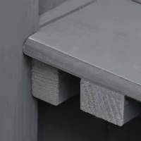 Outsunny Geräteschrank, Doppeltür, Klappdeckel, 2 Regalfächer, wetterfest, Naturholz, grau, 74 x 43 x 88cm(m-10)