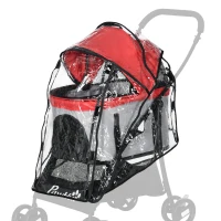 PawHut Rain Cover for Dog Pram Stroller, with Front and Rear Entry(m-11)