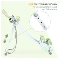 SPORTNOW Bauchtrainer, klappbar, 2 Gleitschienen, 2 Widerstandsbänder, Stahl, weiß, 95 x 40 x 90 cm(m-6)