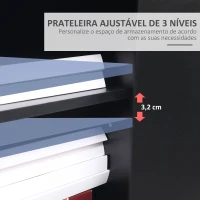 Vinsetto Armário para Impressora com Rodas gaveta 2 Portas e Compartimento Aberto 60x39x80cm Preto(m-5)