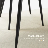 HOMCOM Skandi design eettafel, keukentafel, voor 4 personen, houtlook, 140 cm x 80 cm x 76 cm, naturel + zwart(m-6)