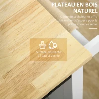 HOMCOM Desserte sur roulettes étagère et porte coulissante à galandage plateau en bois 88,5 x 45 x 91,5 cm blanc(m-5)