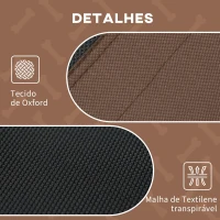 PawHut Cama Elevada para Animais de Estimação Portátil com Toldo Amovível Tecido Respirável 122x92x108cm Marrom(m-5)