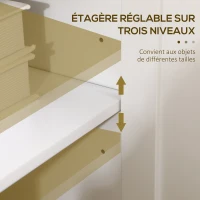 HOMCOM Buffet meuble de rangement avec 3 portes 2 étagères réglables plateau aspect bois clair 120 x 40 x 70 cm blanc(m-5)