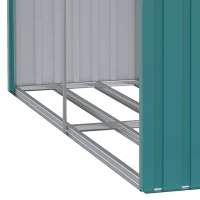 Outsunny Casetilla para Leña de Acero Galvanizado Leñero Exterior Cobertizo de Almacenamiento de Troncos con Techo para Jardín Terraza 240x86x160 cm Verde(m-9)