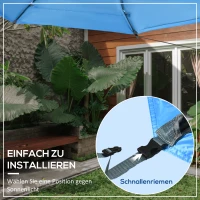 Outsunny Zonnescherm voor zwembaden, eenvoudig in te stellen, instelbare positie, UV-bescherming, blauw, 3,6 x 1,75 x 1,2 m(m-6)
