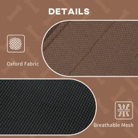 PawHut Raised Dog Bed Waterproof Elevated Pet Cot with Breathable Mesh UV Protection Canopy Coffee, for Medium Dogs, 76 x 61 x 73cm(m-5)