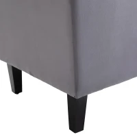 Pojedynczy fotel z tuftowanymi podnoszonymi nogami aksamitny szary 67 x 70,5 x 97 cm HOMCOM®(m-8)