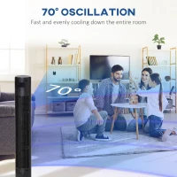 HOMCOM 46" Oscillating Tower Fan with Remote Control, 12H Timer, 3 Speed, 4 Modes, Quiet Cooling Fans, Electric Floor Standing Fan for Home Bedroom Office, Black(m-5)