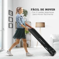 SPORTNOW 2 en 1 Cinta de Correr Plegable Cinta de Andar Velocidad 12 km/h Superficie de Carrera 36x105 cm 135x65x106 cm Negro(m-6)