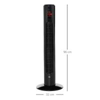 HOMCOM 38'' Freestanding Tower Fan, 3 Speed 3 Mode, 12h Timer, 70 Degree Oscillation, LED Panel, 5M Remote Controller, Black(m-3)