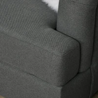 HOMCOM Sofá de 2 Lugares Estofado em Linho Sintético com Pés de Madeira de Borracha Carga Máx. 300kg 180x82x73cm Cinza Escuro(m-7)