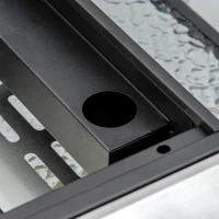 Outsunny Plancha de Gas Sobremesa con 2 Quemadores de Acero Inoxidable 6 kW con Plancha para Jardín Camping 48,5x46x21 cm Plata(m-8)