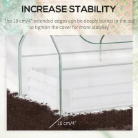 Outsunny Raised Garden Bed with Greenhouse, Steel Planter Box with Plastic Cover, Roll Up Window, Dual Use for Flowers, Vegetables, Fruits and Herbs, 185L x 95W x 92H cm, Clear(m-9)
