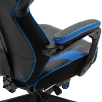 Vinsetto Faux Leather Reclining Gaming Chair, with Footrest - Blue/Black(m-9)