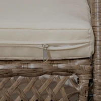 Outsunny Conjunto de Muebles de Jardín de Ratán 7 Piezas Incluye 6 Sillas con Cojines Mesa con Tablero de Vidrio Templado Marrón(m-8)