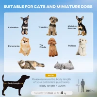 PawHut 4 in 1 Pet Carrier On Wheels for Cats, Miniature Dogs with Telescopic Handle, Storage, Grey(m-4)