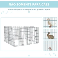 PawHut Parque para Cães 8 Painéis Dobráveis Gaiola Metálica para Animais de Estimação com Porta e Dupla Fechadura 76x61cm Preto(m-7)