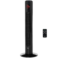 HOMCOM 38'' Freestanding Tower Fan, 3 Speed 3 Mode, 12h Timer, 70 Degree Oscillation, LED Panel, 5M Remote Controller, Black(m-11)
