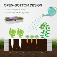 Outsunny Raised Garden Bed with Greenhouse, Steel Planter Box with Plastic Cover, Roll Up Window, Dual Use for Flowers, Vegetables, Fruits and Herbs, 185L x 95W x 92H cm, Clear(m-7)