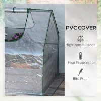 Outsunny Raised Garden Bed with Greenhouse, Steel Planter Box with Plastic Cover, Roll Up Window, Dual Use for Flowers, Vegetables, Fruits and Herbs, 185L x 95W x 92H cm, Clear(m-6)