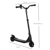 HOMCOM Electric Scooter, 120W Motor E-Scooter, Adjustable Height, Rear Brake for Ages 6+ Years - Black(m-3)