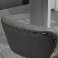 HOMCOM Bar Stools, Set of 2 Breakfast Bar Chairs, Swivel Barstools with Backrest and Footrest, Steel Frame Diamond Pattern PU, for Kitchen Counter, Dining Room, Dark Grey(m-9)