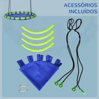 Outsunny Baloiço Infantil Ninho com Altura Ajustável para Crianças de 3-8 Anos Carga 150 kg para Exterior Ø100x120-180 cm Azul(m-8)