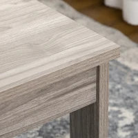 HOMCOM Tavolino Basso da Caffè in Truciolato Grigio per Soggiorno e Studio con Piano Rettangolare e 4 Gambe, 100x55x45 cm(m-9)