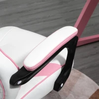 Vinsetto Computer Gaming Chair, Racing Desk Chair with Lumbar Support and Footrest, PU Leather Gamer Chair with Headrest and Swivel Wheels for Home, Pink(m-10)