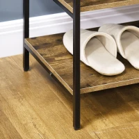 HOMCOM Mobile in Stile Industriale con Cassetto e Armadietto in Legno e Acciaio, 147x40x77cm, Marrone(m-9)