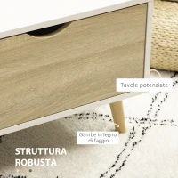 HOMCOM Tavolino Basso da Caffè in Truciolato e Metallo per Soggiorno, Ingresso e Studio, 106x58x39.5 cm, Bianco(m-6)