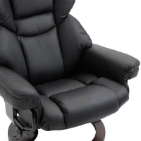HOMCOM Faux Leather Reclining Chair & Footstool - Black(m-7)