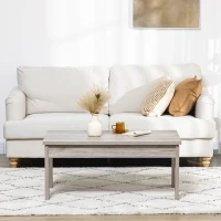 HOMCOM Tavolino Basso da Caffè in Truciolato Grigio per Soggiorno e Studio con Piano Rettangolare e 4 Gambe, 100x55x45 cm(m-7)