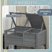 PawHut Wooden Tortoise House, with Shelter, Run, Shelf, Lamp Holder, Tray(m-6)