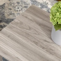 HOMCOM Tavolino Basso da Caffè in Truciolato Grigio per Soggiorno e Studio con Piano Rettangolare e 4 Gambe, 100x55x45 cm(m-8)