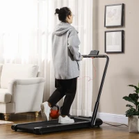 SPORTNOW 2 en 1 Cinta de Correr Plegable Cinta de Andar Velocidad 12 km/h Superficie de Carrera 36x105 cm 135x65x106 cm Negro(m-2)