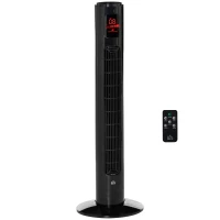 HOMCOM 38'' Freestanding Tower Fan, 3 Speed 3 Mode, 12h Timer, 70 Degree Oscillation, LED Panel, 5M Remote Controller, Black(m-1)