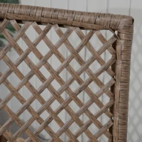 Outsunny Conjunto de Muebles de Jardín de Ratán 7 Piezas Incluye 6 Sillas con Cojines Mesa con Tablero de Vidrio Templado Marrón(m-7)