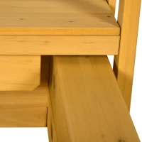 Outsunny Caixa de Areia para Crianças com Varanda Teto e Rodas Caixa de Areia Infantil para Crianças de 3-8 Anos 133x129x137,5 cm Madeira(m-8)