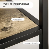 HOMCOM Estante Industrial Estante para Livros com 2 Portas de Grade e Estrutura de Metal 90x33,5x180cm Preto e Madeira(m-4)