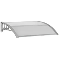 Outsunny Door Canopy Awning Outdoor Window Rain Shelter Cover for Front/Back Door Porch Clear 100 x 75cm(m-1)