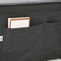 HOMCOM Fabric Sleeper Chair, Folding Chair Bed with Adjustable Backrest, Pillow, Side Pockets for Living Room, Charcoal Grey(m-7)