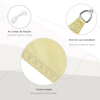 Outsunny Vela de Sombra Triangular 3x3x3 m Toldo Vela de Poliéster com Proteção UV Aneis em Forma de D e Cordas para Jardim Pátio Piscina Areia(m-4)