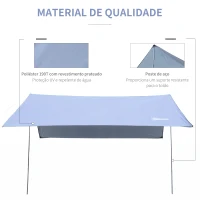 Outsunny Abrigo de Campismo Portátil Tenda de Campismo Impermeável com Proteção Solar 300x292 cm Branco(m-4)